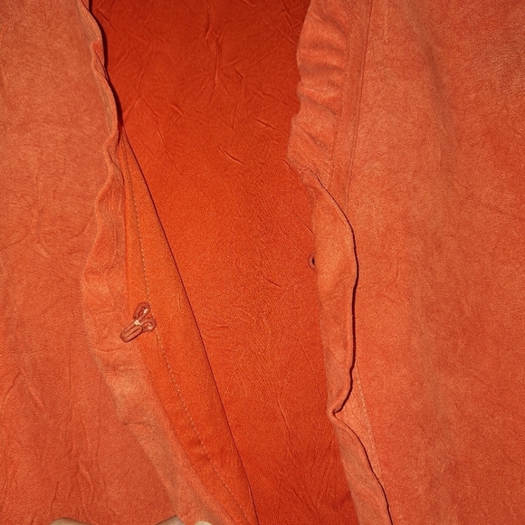 Chico's Orange Crinkle Luxe Rudy Ruffle Jacket Tangerine Dream Sz Large - Picture 8 of 10